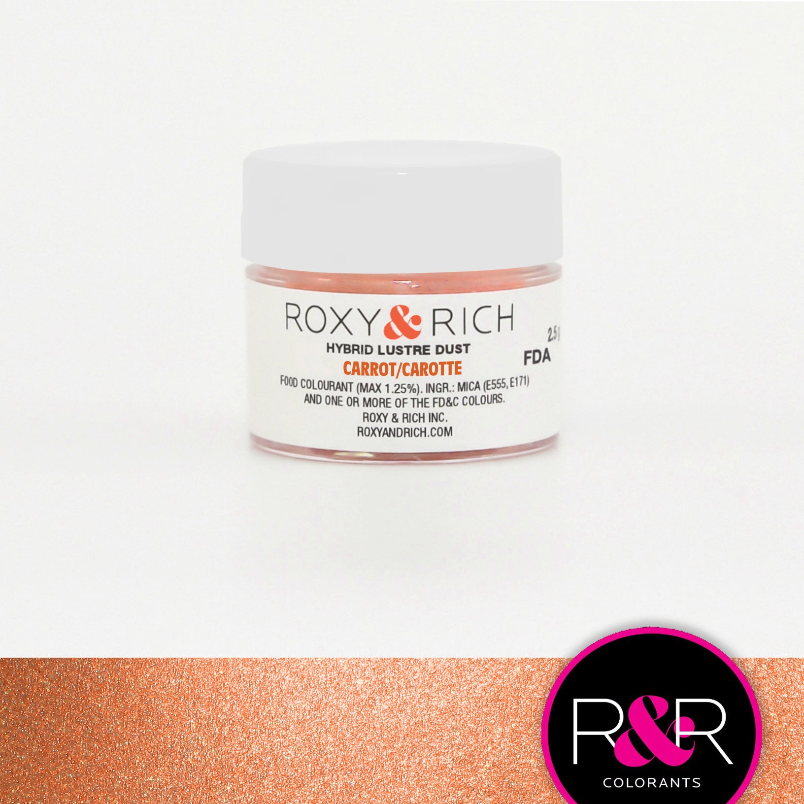 Poudre lustrée hybride Carotte    - Roxy & Rich - Poudre lustrée -  - La Guilde Culinaire
