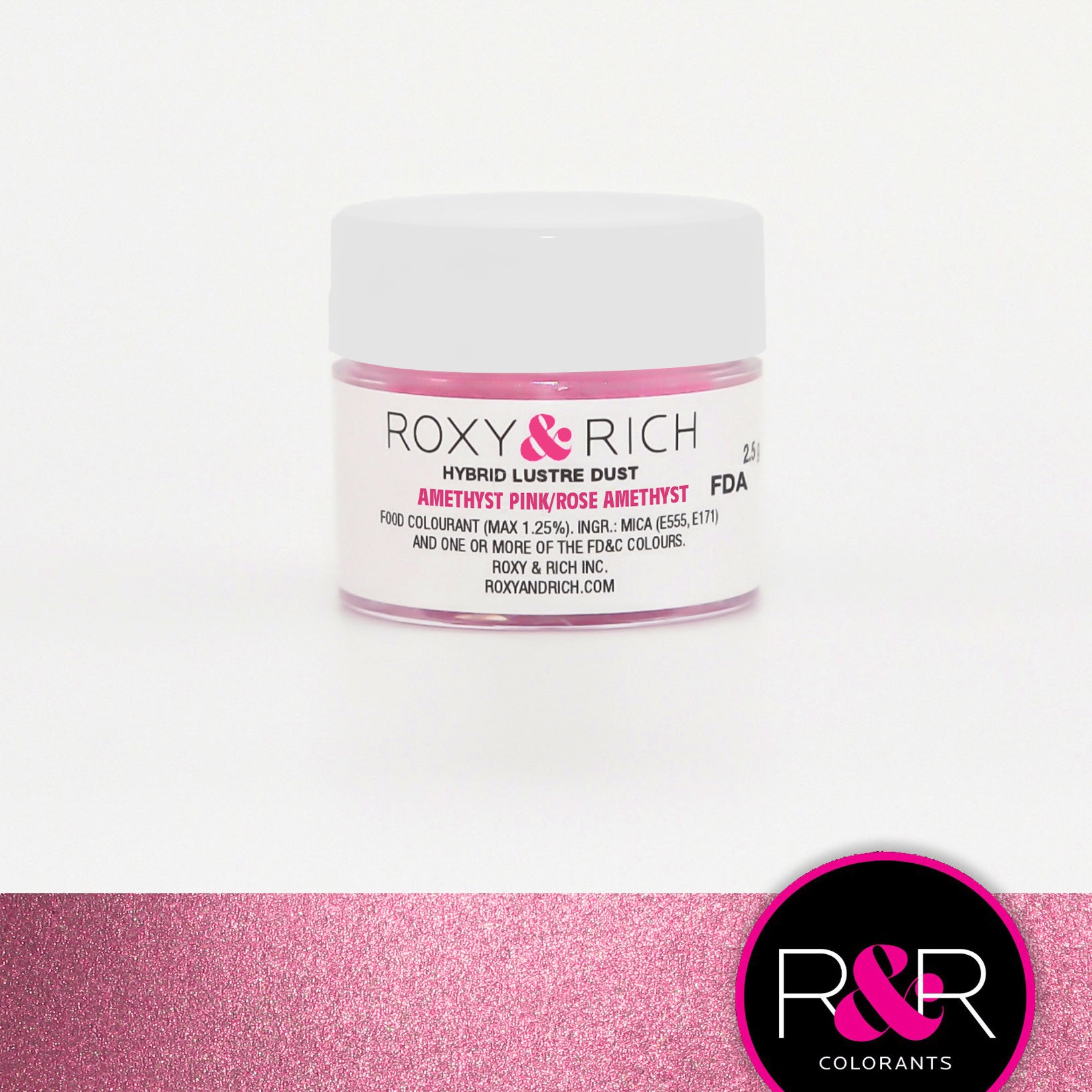 Poudre lustrée hybride Rose Améthyste    - Roxy & Rich - Poudre lustrée -  - La Guilde Culinaire