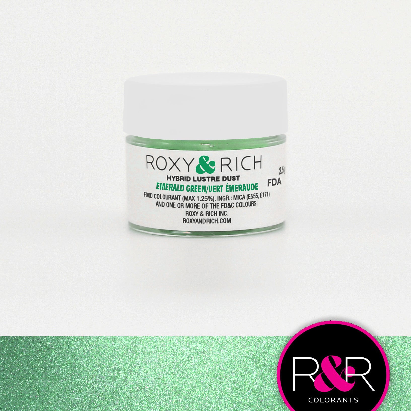 Poudre lustrée hybride Vert Émeraude    - Roxy & Rich - Poudre lustrée -  - La Guilde Culinaire