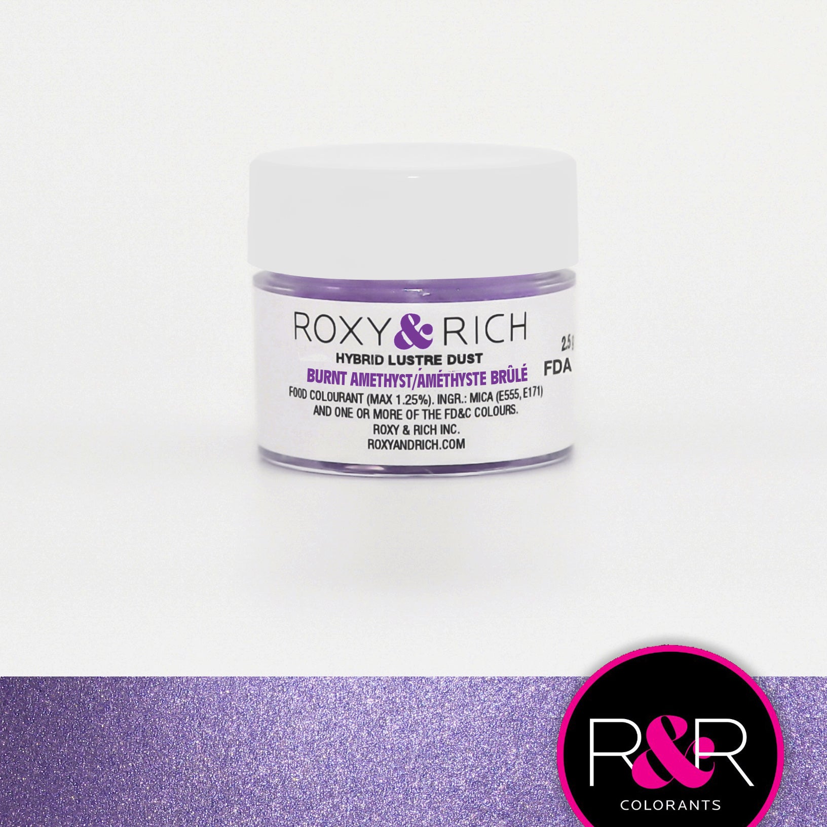 Poudre lustrée hybride Améthyste Brûlée    - Roxy & Rich - Poudre lustrée -  - La Guilde Culinaire