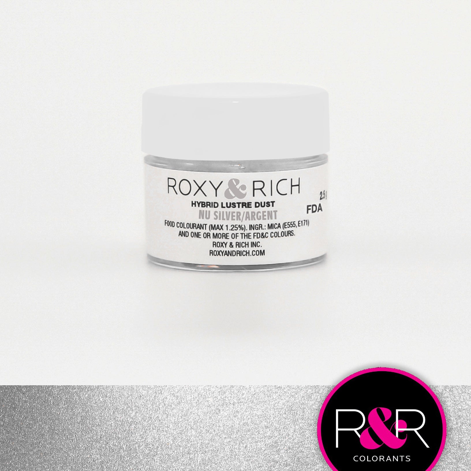 Poudre lustrée hybride Argent - Roxy & Rich - Poudre lustrée - - La Guilde Culinaire