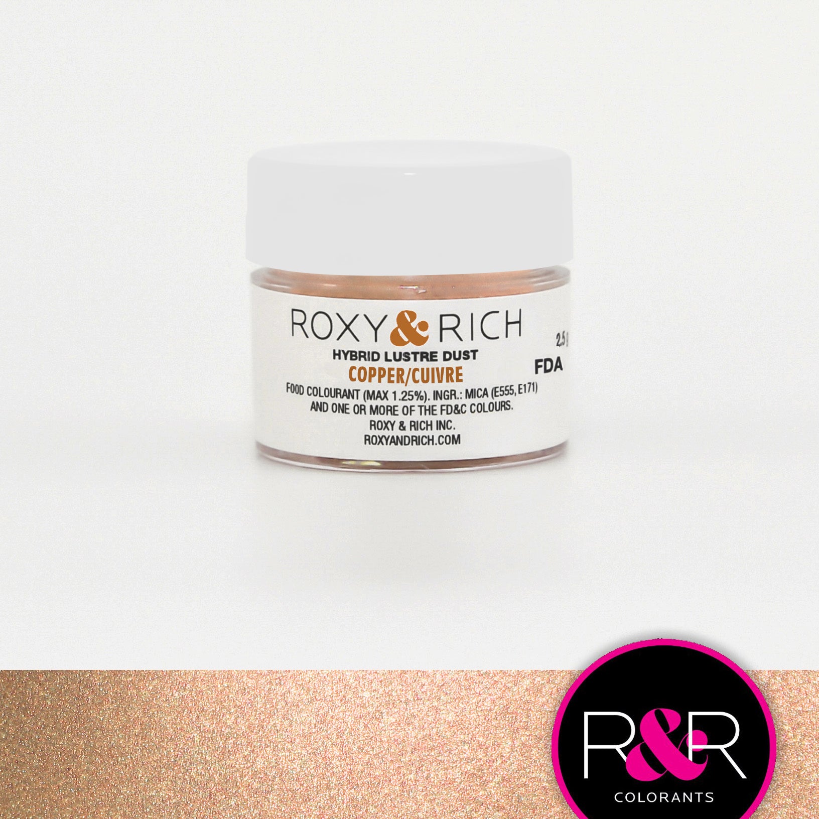Poudre lustrée hybride Cuivre    - Roxy & Rich - Poudre lustrée -  - La Guilde Culinaire