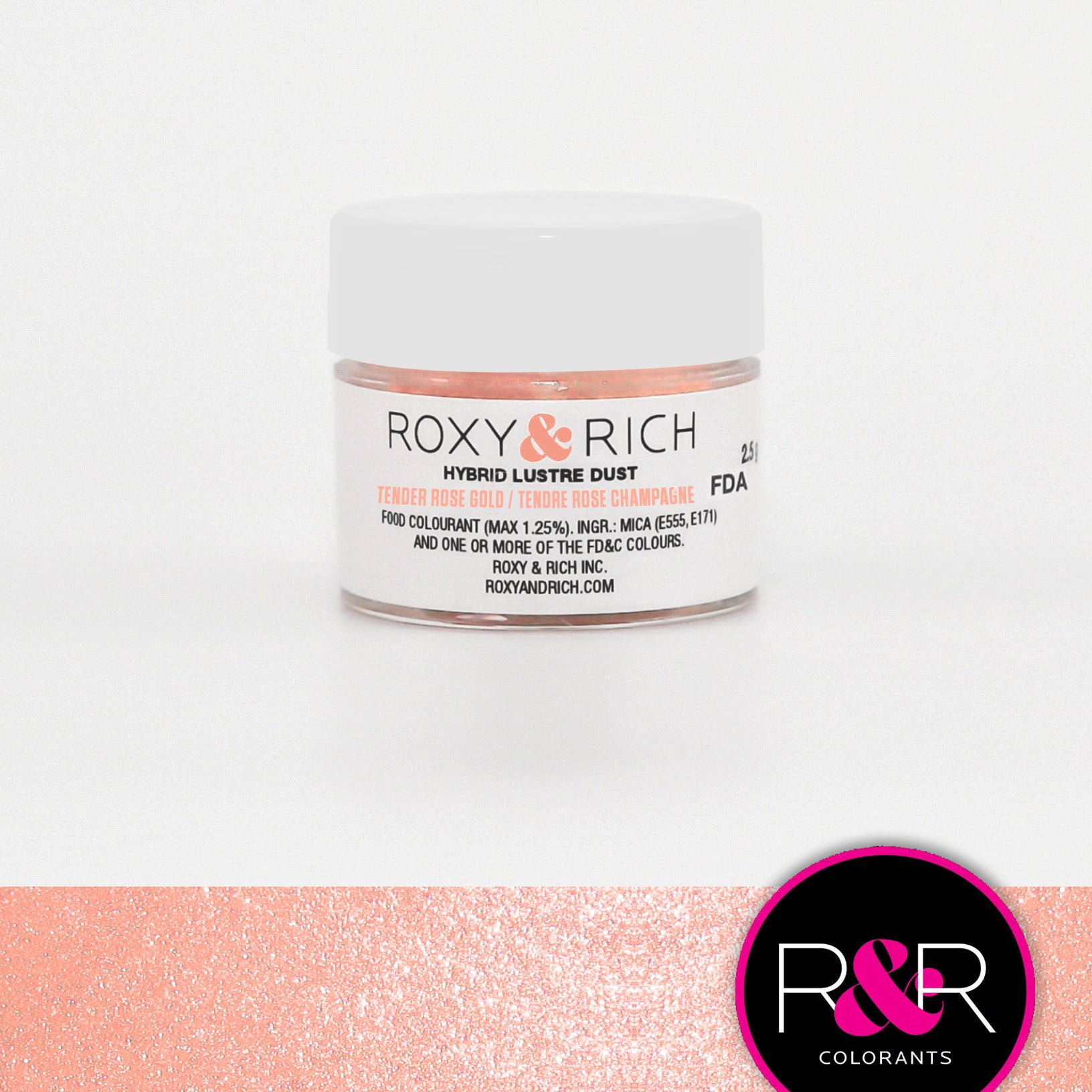 Poudre lustrée hybride Tendre Rose Champagne    - Roxy & Rich - Poudre lustrée -  - La Guilde Culinaire