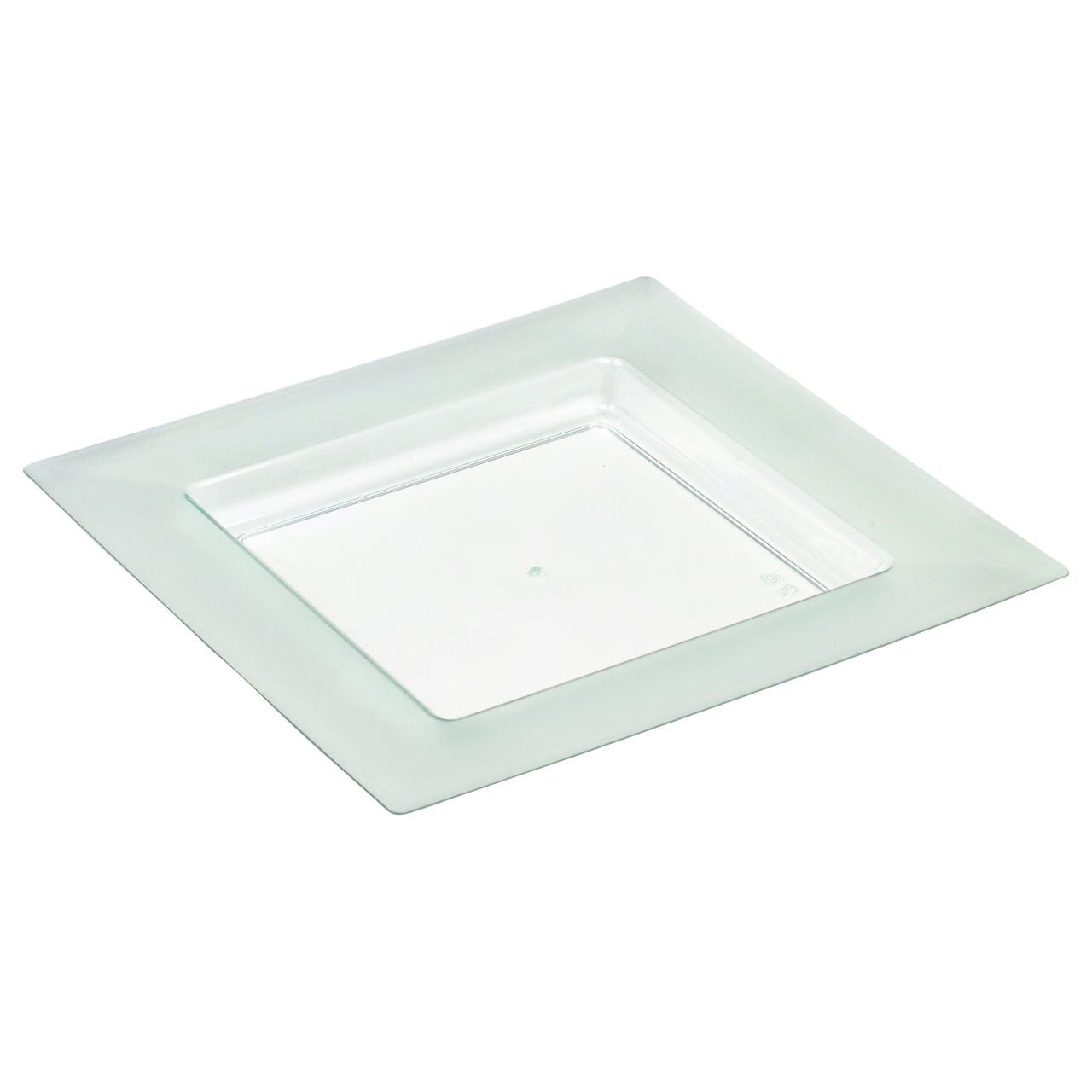 Assiette Diamant transparente verte 150 mm - paquet de 25    - Solia - Service de table jetable -  - La Guilde Culinaire