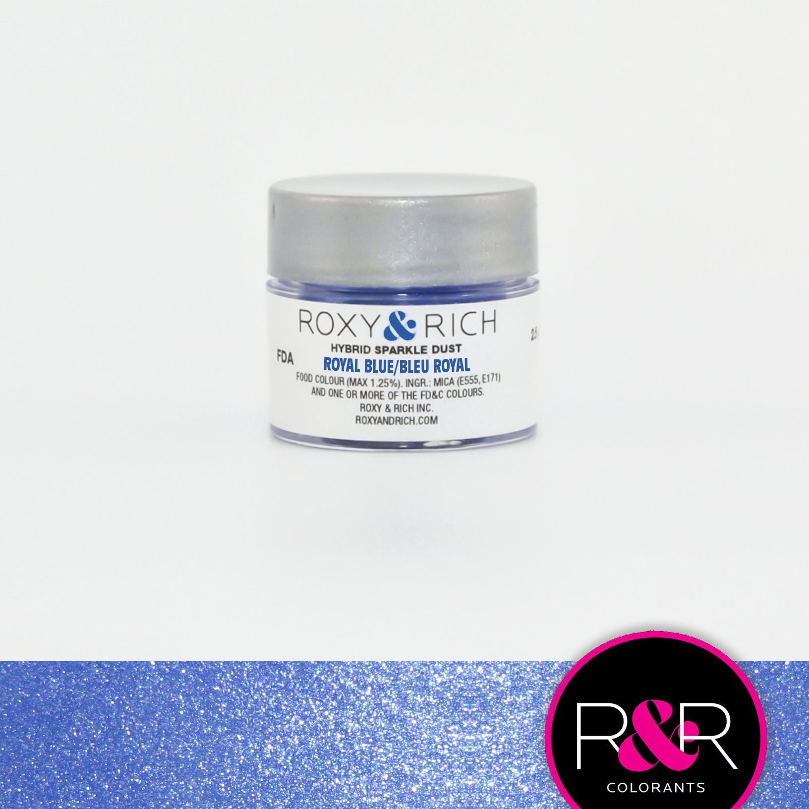 Poudre étincelante hybride Bleu Royal    - Roxy & Rich - Poudre étincelante -  - La Guilde Culinaire