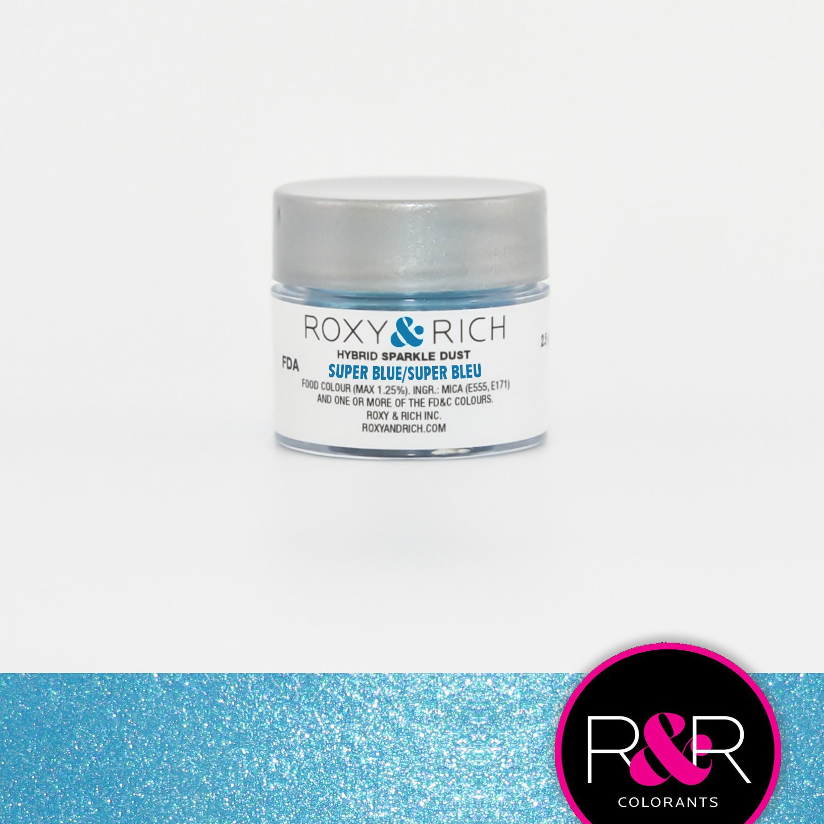 Poudre étincelante hybride Super Bleu    - Roxy & Rich - Poudre étincelante -  - La Guilde Culinaire