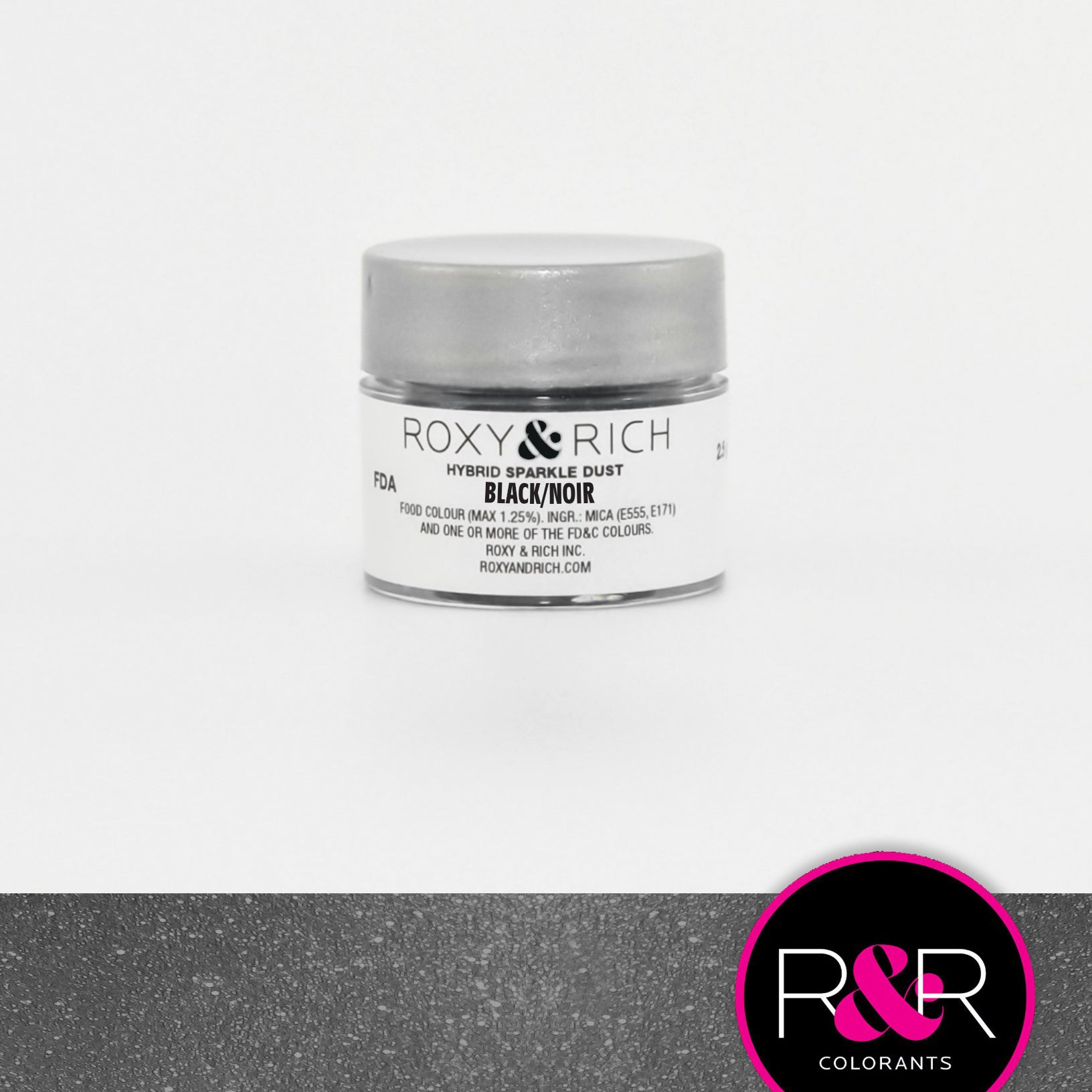 Poudre étincelante hybride Noir    - Roxy & Rich - Poudre étincelante -  - La Guilde Culinaire
