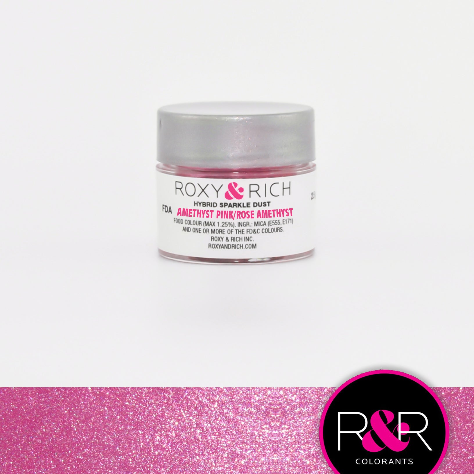 Poudre étincelante hybride Rose Améthyste    - Roxy & Rich - Poudre étincelante -  - La Guilde Culinaire