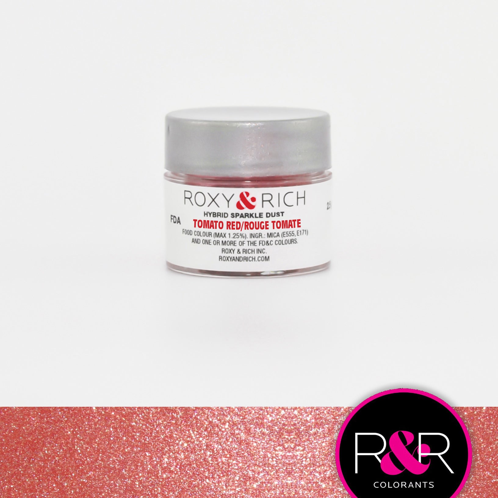 Poudre étincelante hybride Rouge Tomate    - Roxy & Rich - Poudre étincelante -  - La Guilde Culinaire