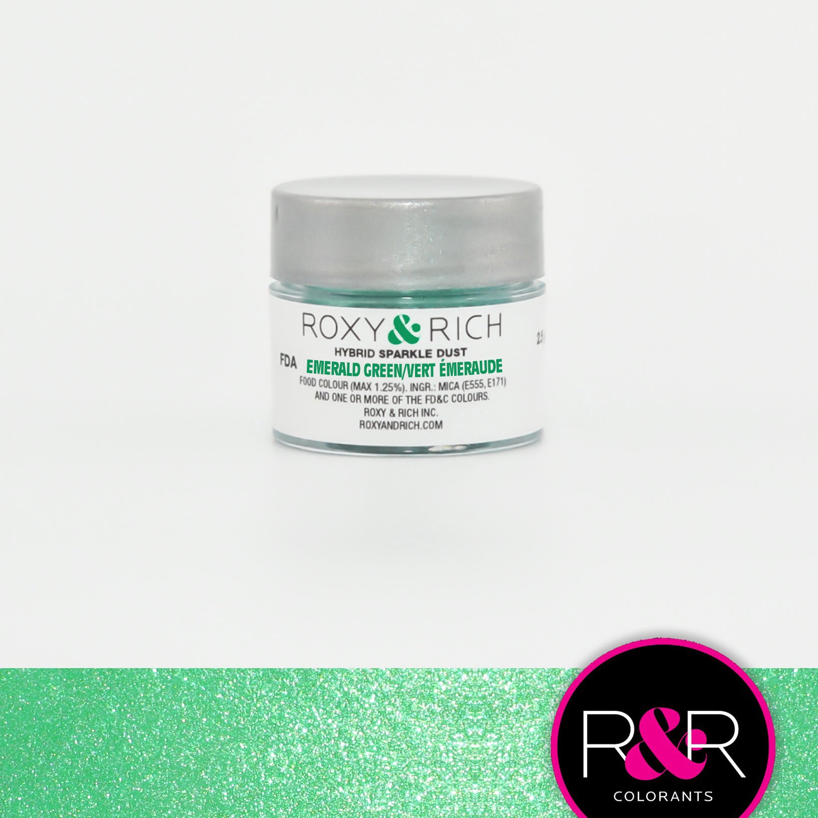 Poudre étincelante hybride Vert Émeraude    - Roxy & Rich - Poudre étincelante -  - La Guilde Culinaire
