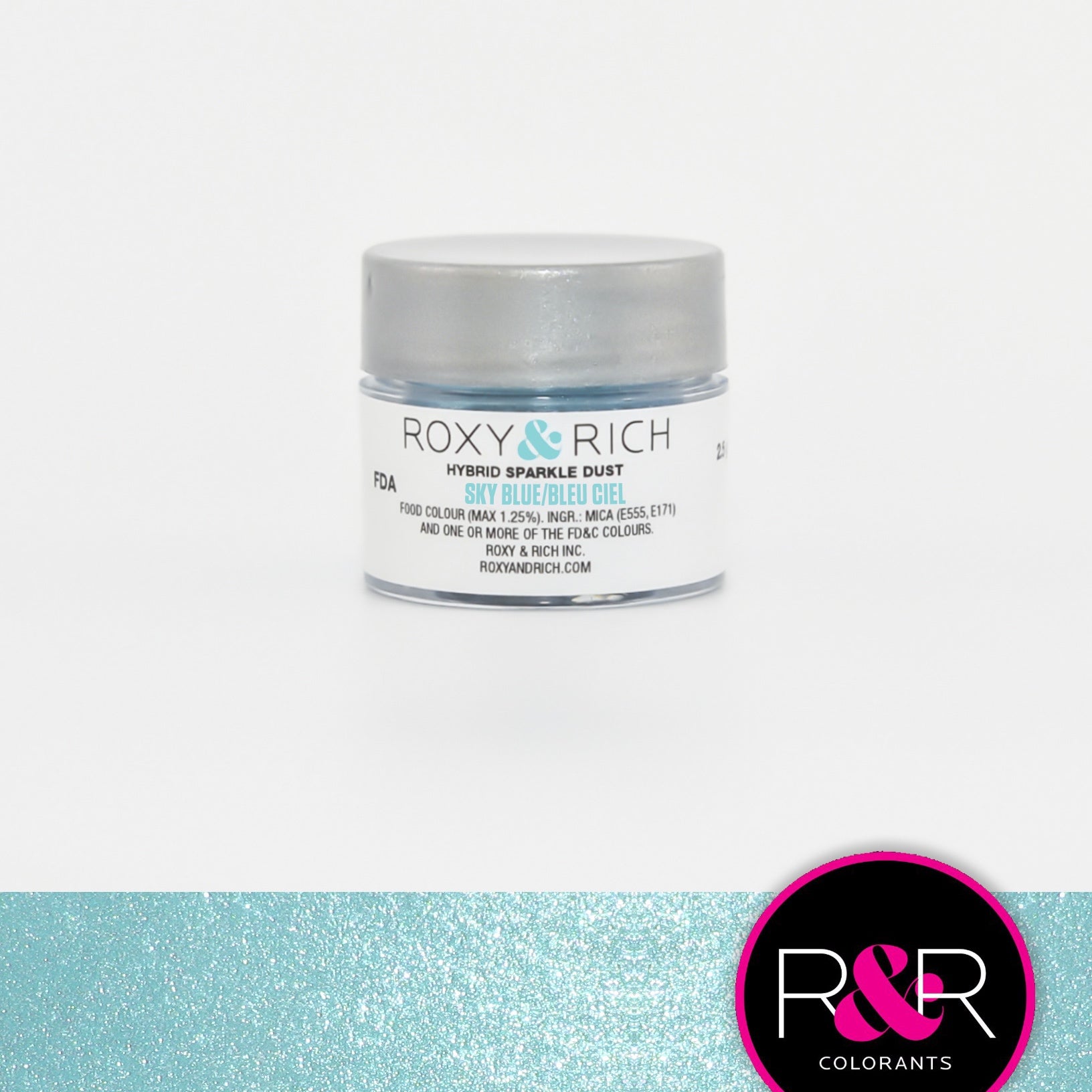 Poudre étincelante hybride Bleu Ciel    - Roxy & Rich - Poudre étincelante -  - La Guilde Culinaire