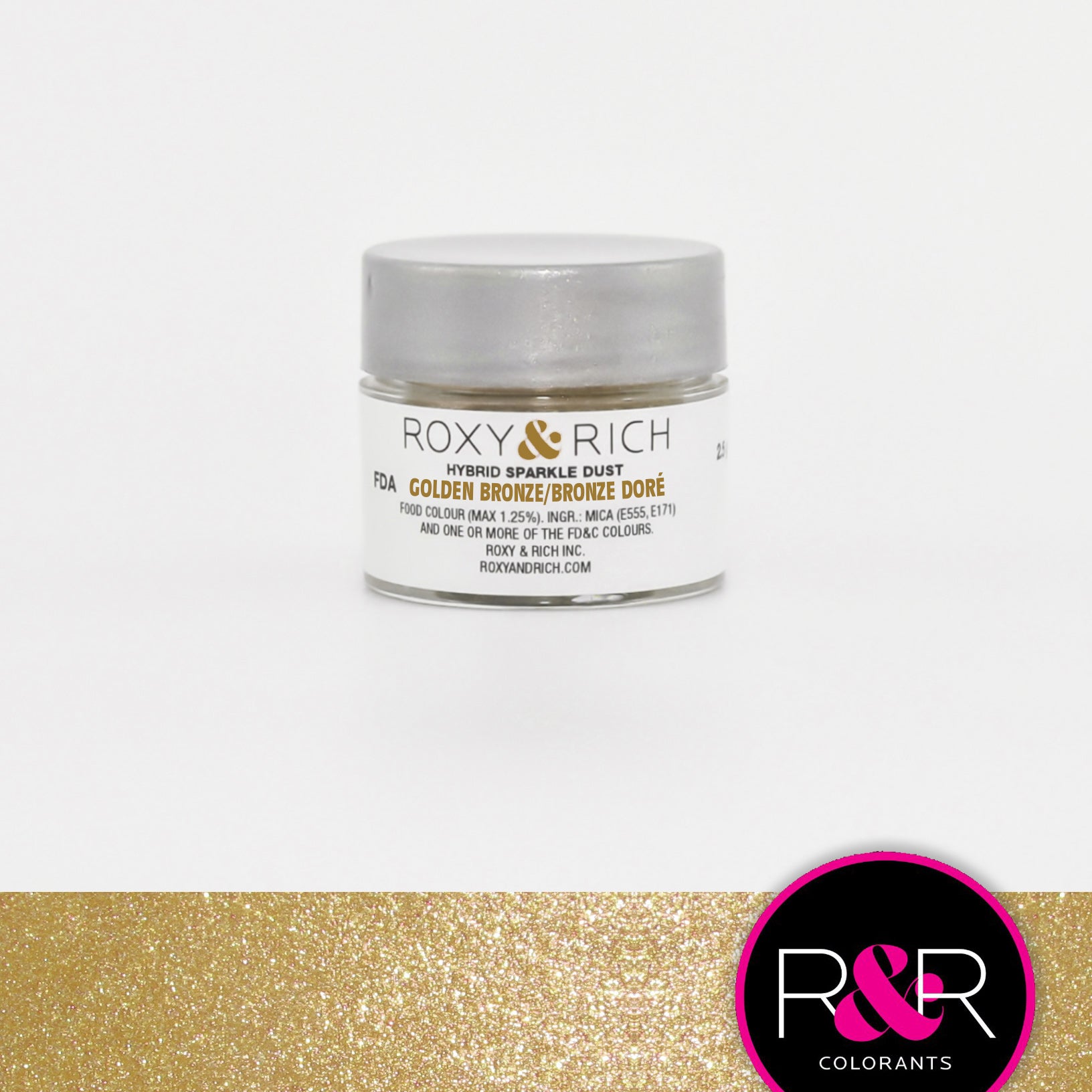 Poudre étincelante hybride Bronze Doré    - Roxy & Rich - Poudre étincelante -  - La Guilde Culinaire