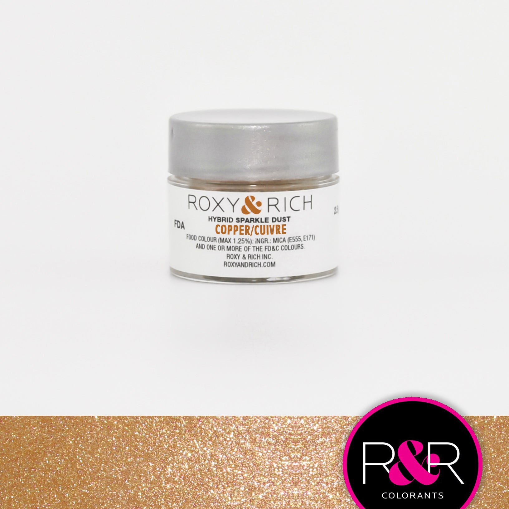 Poudre étincelante hybride Cuivre    - Roxy & Rich - Poudre étincelante -  - La Guilde Culinaire
