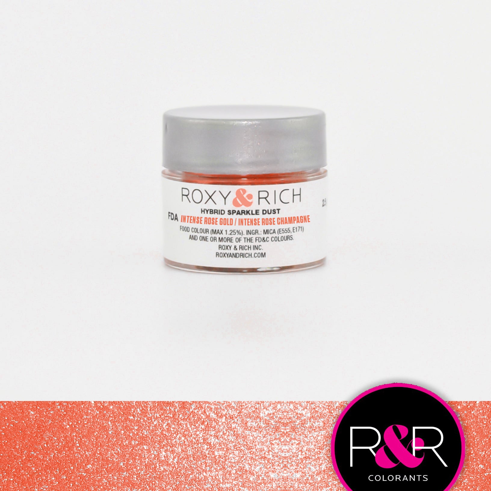Poudre étincelante hybride Intense Rose Champagne    - Roxy & Rich - Poudre étincelante -  - La Guilde Culinaire