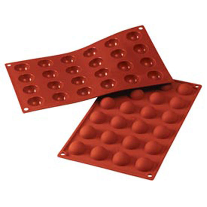 Moule en silicone 24 mini demi-sphères    - SilikoMart - Moule à gâteaux -  - La Guilde Culinaire