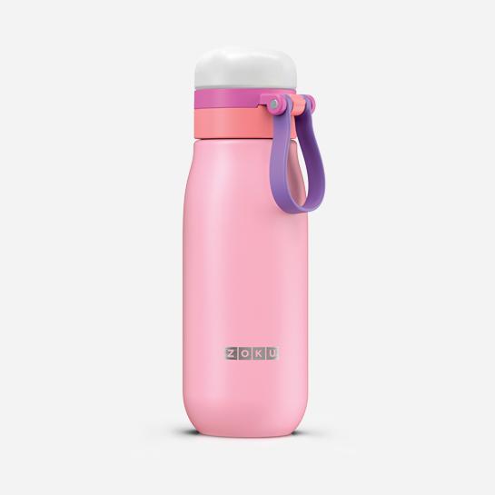 Bouteille ultralégère en acier inoxydable Rose - boucle de transport manquante    - Zoku - Bouteille d'eau -  - La Guilde Culinaire