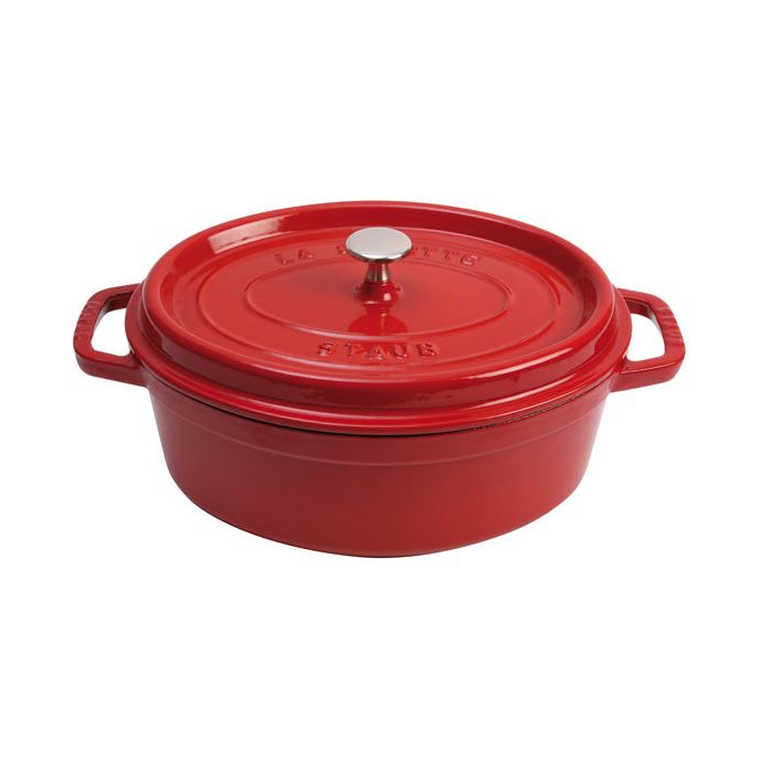 Cocotte ovale fonte et émail Rouge 12'' 31cm 5.5L    - Staub - Cocotte -  - La Guilde Culinaire