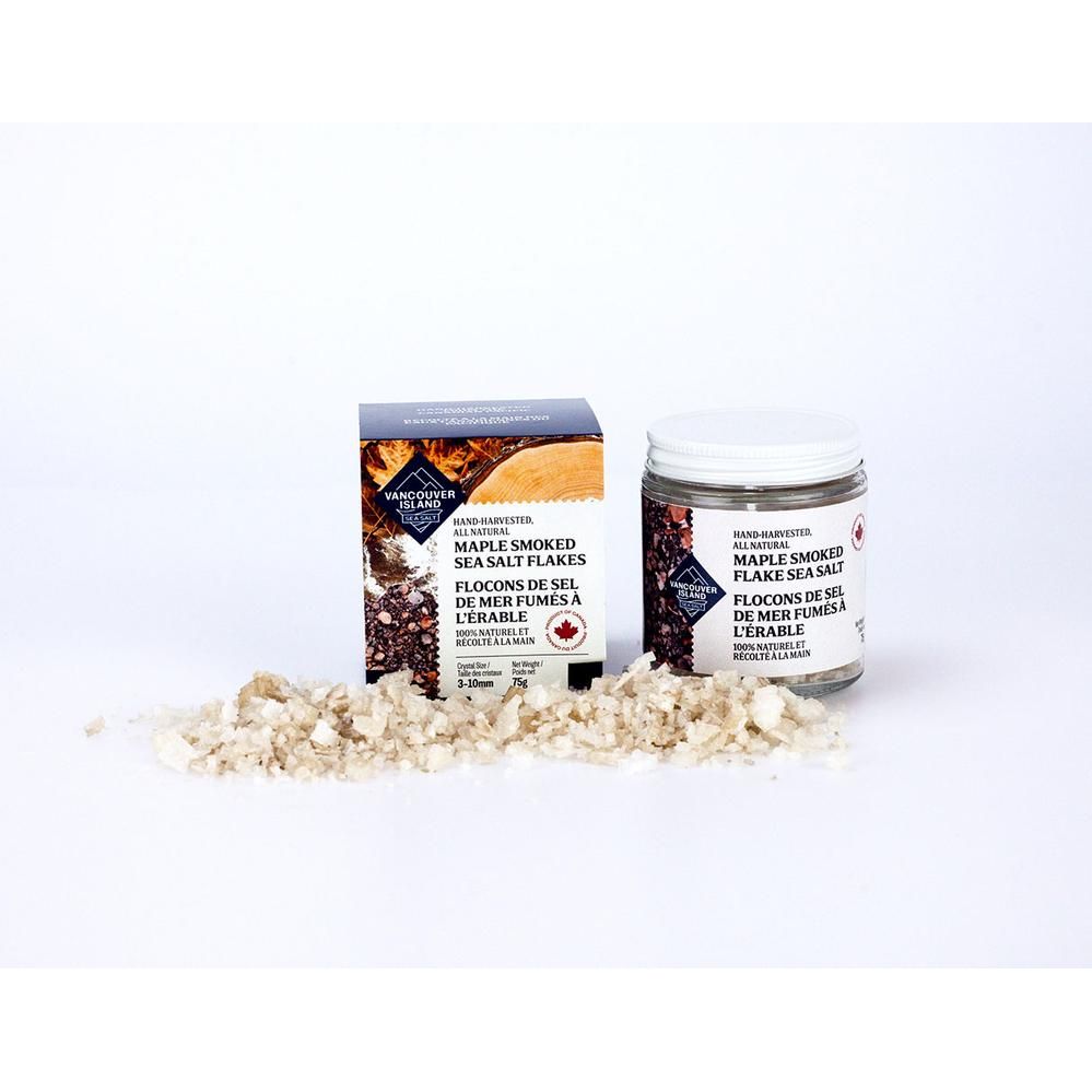 Flocons de sel de mer fumés à l'érable 75g - VANCOUVER ISLAND SEA SALT    - VANCOUVER ISLAND SEA SALT - Sel -  - La Guilde Culinaire