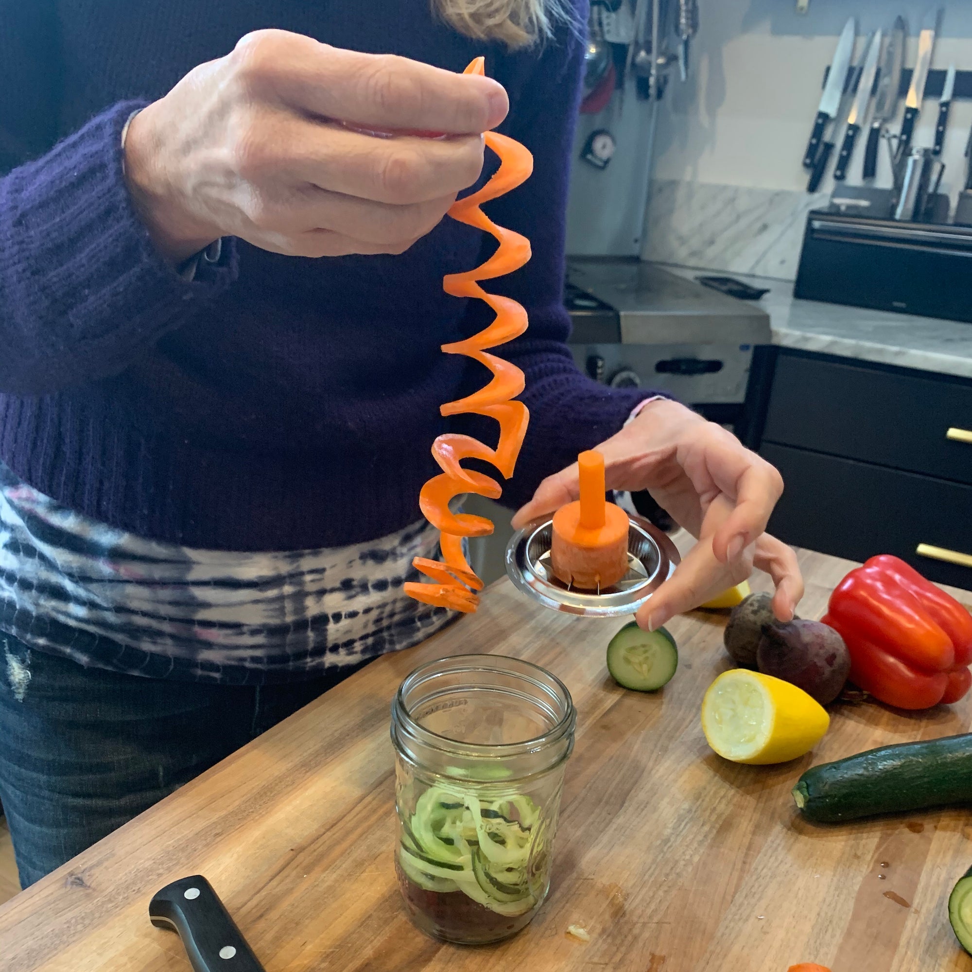 Couvercle trancheuse en spirale 3 en 1 pour pots Mason    - Jarware - Pot masson -  - La Guilde Culinaire