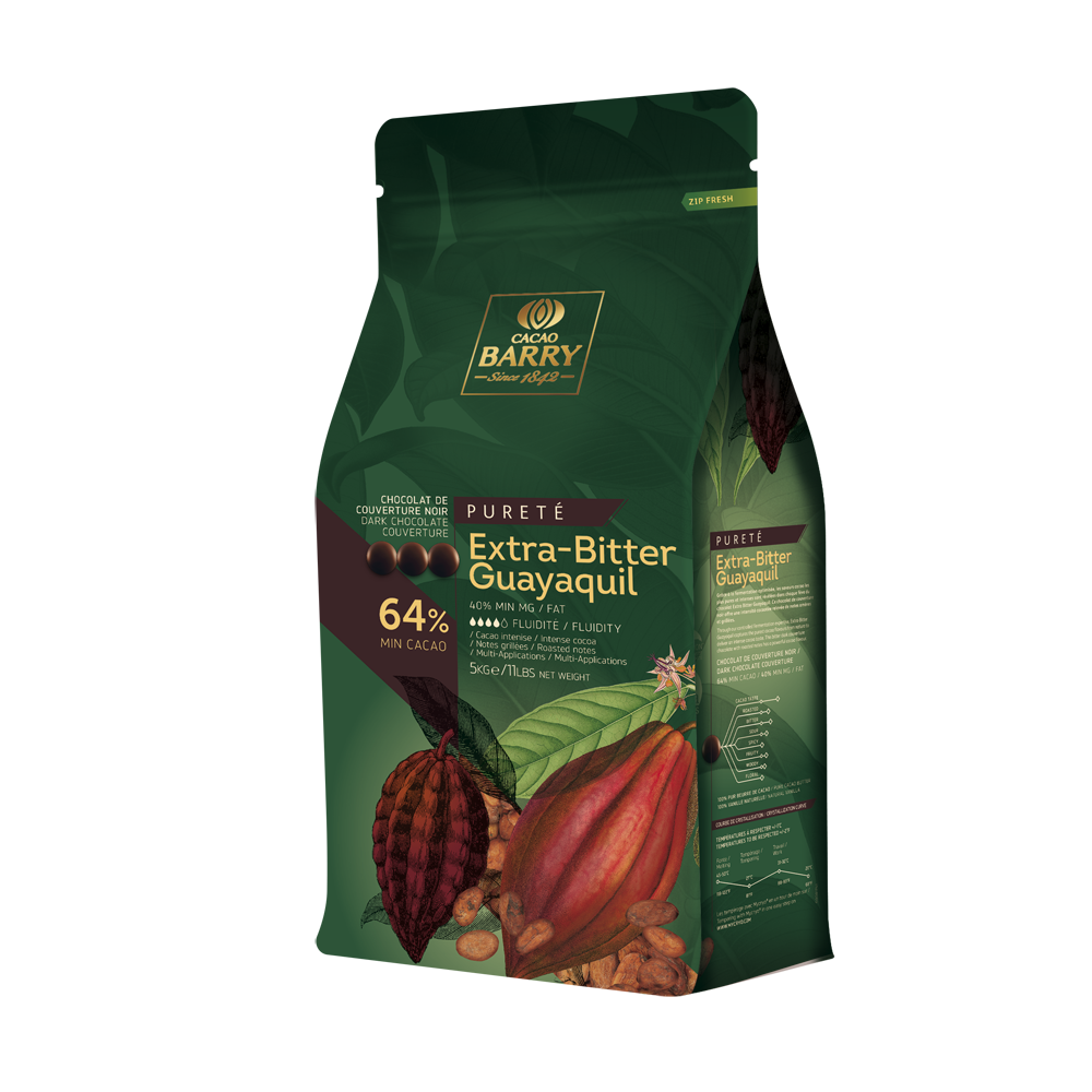 Chocolat Extra Bitter Guayaquil Pure Origine 64% 5kg   - Cacao Barry - Chocolat noir - CHD-P64EXBG-587 - La Guilde Culinaire