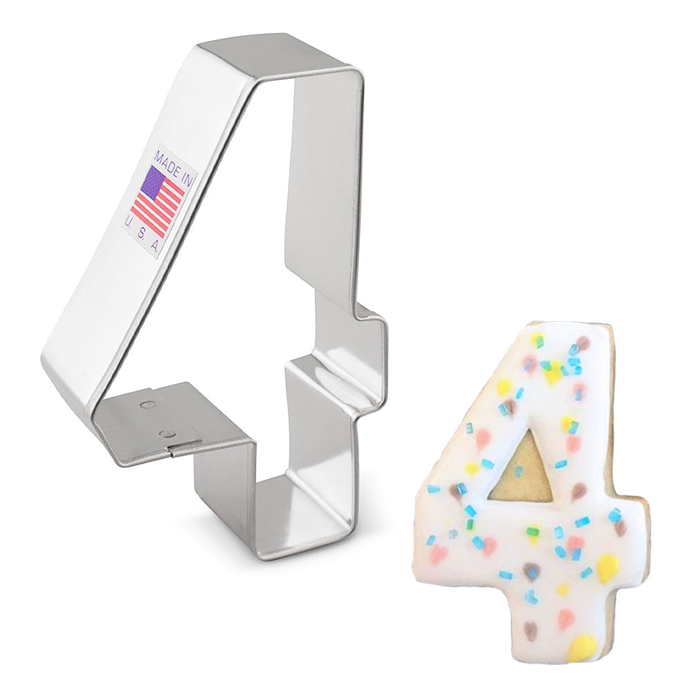 Emporte-pièce Chiffre 4 - 3 1/4" x 2 1/8"    - Ann Clark Cookie Cutters - Emporte-pièce -  - La Guilde Culinaire