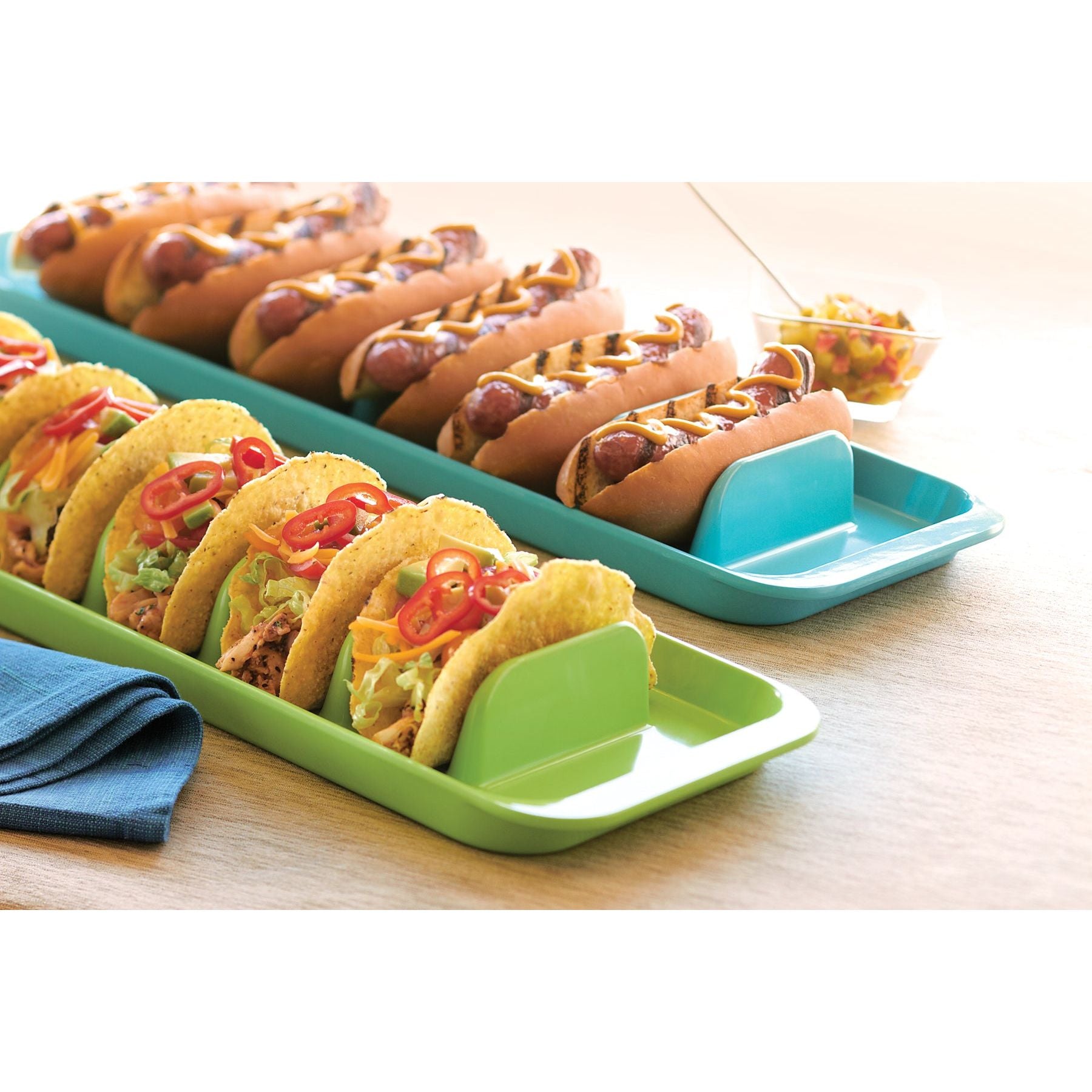 Plateau de service pour tacos / hot dogs, vert lime ! - Fox Run - Plateau de service - - La Guilde Culinaire