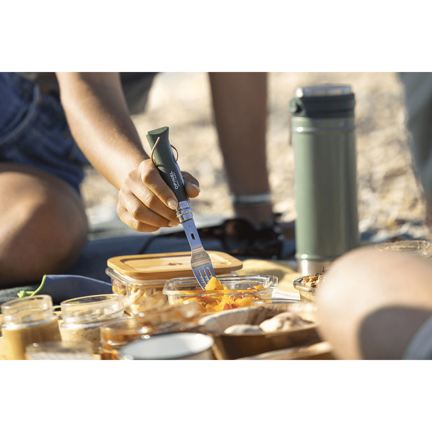 Opinel - Picnic+ Set fourchette et cuillère 2 en 1 pour Opinel N°08.    - Opinel - Ustensiles de poche -  - La Guilde Culinaire