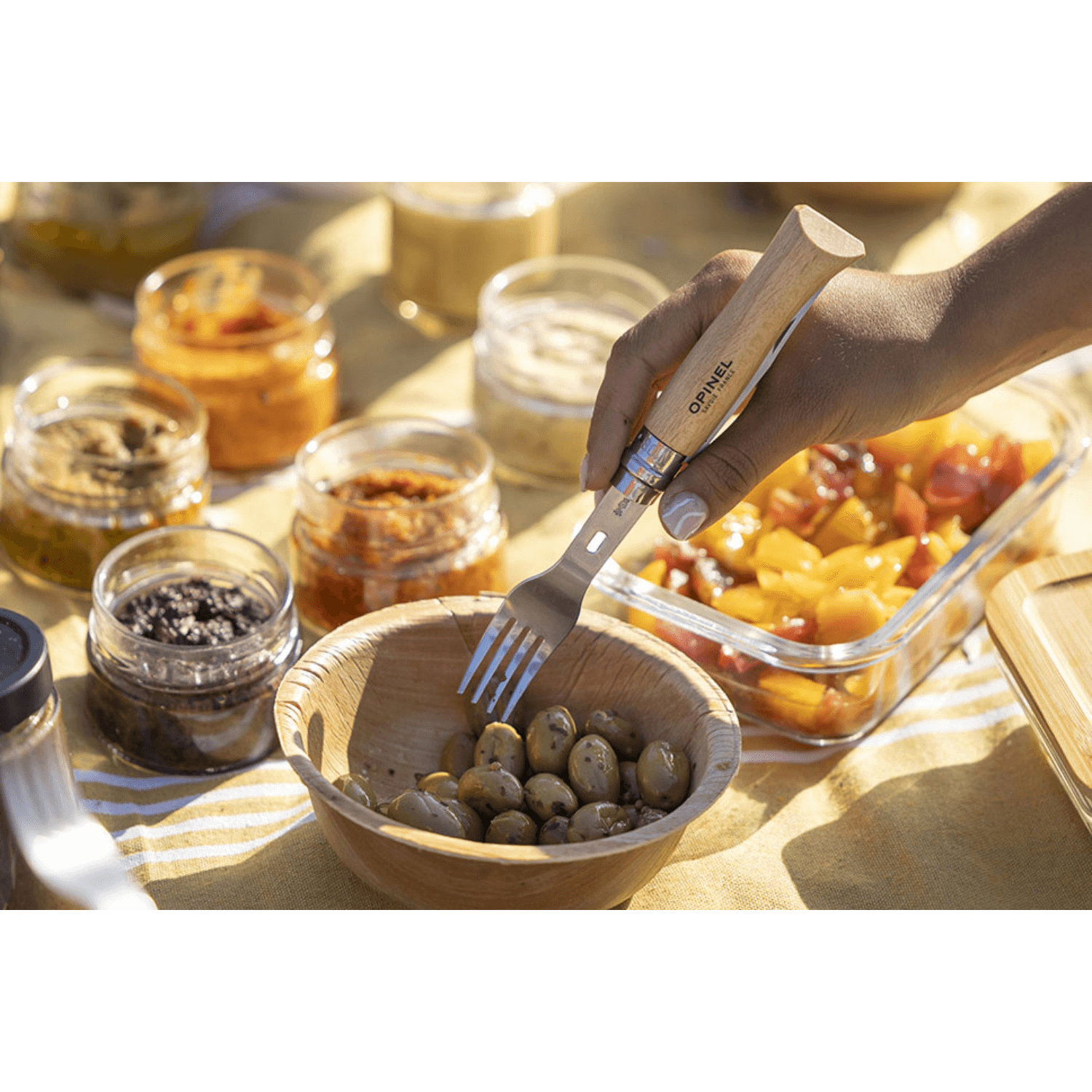 Opinel - Picnic+ Set fourchette et cuillère 2 en 1 pour Opinel N°08.    - Opinel - Ustensiles de poche -  - La Guilde Culinaire