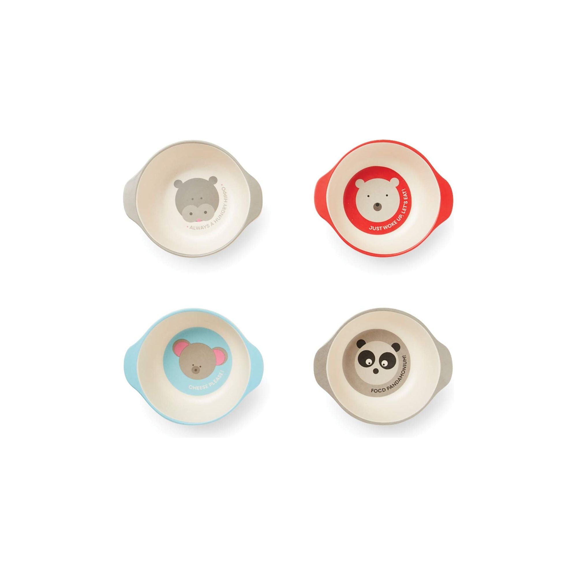 RED ROVER Ensemble de 4 bols en bambou avec animaux    - Fox Run - Bol -  - La Guilde Culinaire