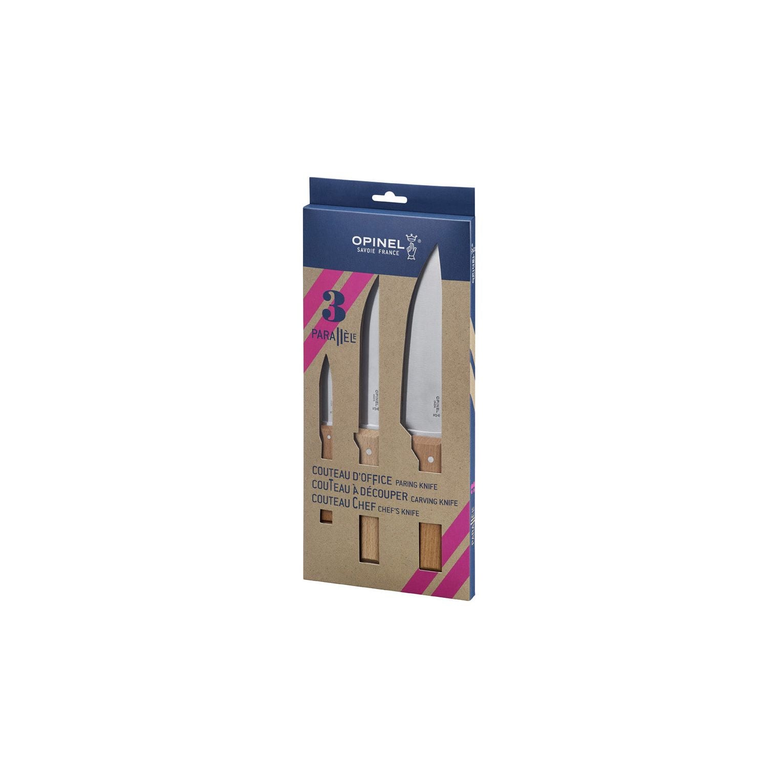 OPINEL - Coffret de 3 couteaux essentiels    - Opinel - Ensemble de couteaux -  - La Guilde Culinaire